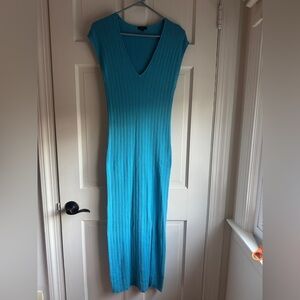 Rails Vibrant Blue V-Nexk Midi Sweater Dress